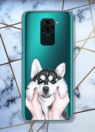 Прозрачный чехол на xiaomi redmi note 9 :: мордочка (принт 121)