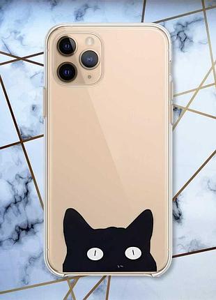 Прозрачный чехол на apple iphone 11 pro (5,8) :: кошечка (принт 119)