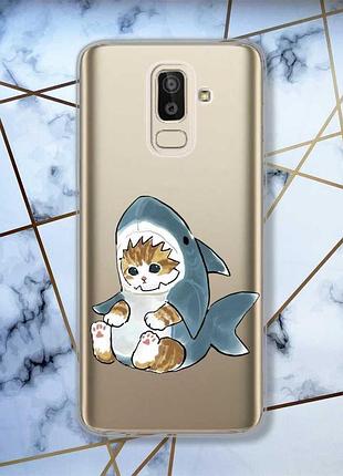 Прозрачный чехол для samsung galaxy j8 (2018) :: котёнок (принт 120)