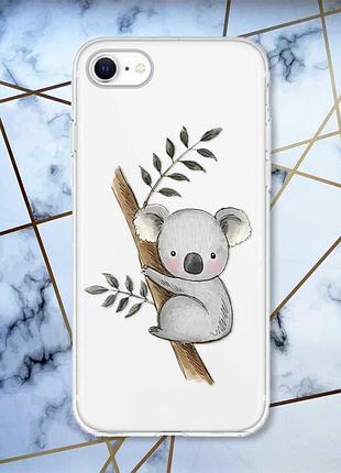 Прозорий чохол на iphone se 2020 :: коала (принт 132)