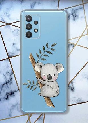 Прозрачный чехол на samsung galaxy a32 :: коала (принт 132)