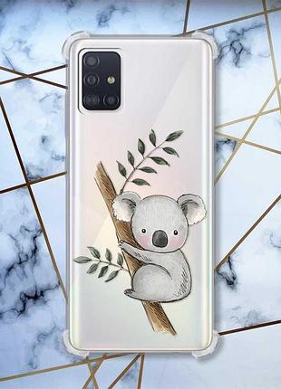 Чехол с утолщёнными углами на samsung galaxy a71 / a715 :: коала (принт 132)
