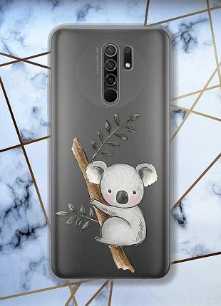 Прозорий чохол на xiaomi redmi 9 :: коала (принт 132)
