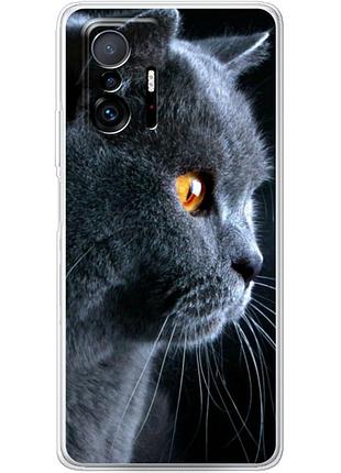 Чехол силиконовый с картинкой на xiaomi 11t pro (британский кот)