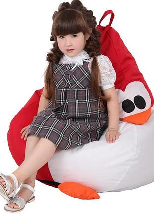 Кресло-груша пингвин цвет красный размер 90*130