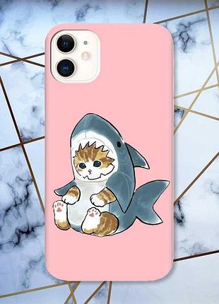 Матовый чехол с розовыми боками на apple iphone 11 (6.1) :: котёнок (принт 120)