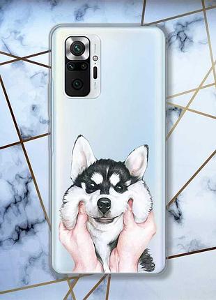 Прозрачный чехол для xiaomi redmi note 10 pro / note 10 pro max :: мордочка (принт 121)