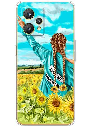 Чехол силиконовый с картинкой на realme 9 pro (патриотический, девушка украинка)
