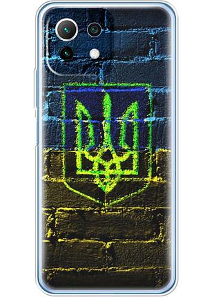 Чохол силіконовий з картинкою на xiaomi mi 11 lite 5g ne (патріотичний, герб україни)