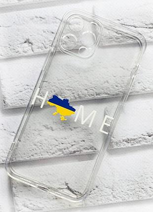 Прозрачный чехол с защитой камер на iphone 12 / 12 pro :: дом украина (принт 73)