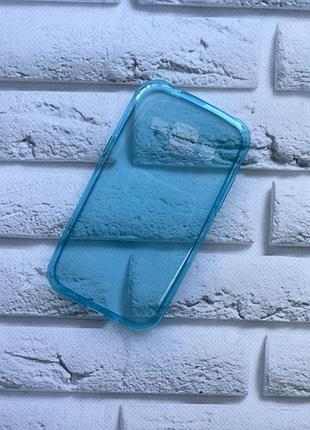 Силіконовий прозорий чохол для samsung galaxy j1/j100 блакитний