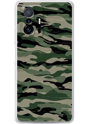 Чехол силиконовый с картинкой на xiaomi 11t pro (патриотический, камуфляж)