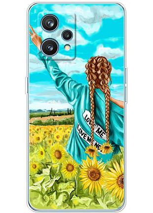 Чехол силиконовый с картинкой на realme 9 pro plus (патриотический, девушка украинка)