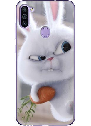 Чехол силиконовый с картинкой на samsung galaxy m11 (m115) (кролик снежок)