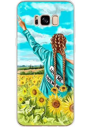 Чехол силиконовый с картинкой на samsung galaxy s8 plus (g955) (патриотический, девушка украинка)