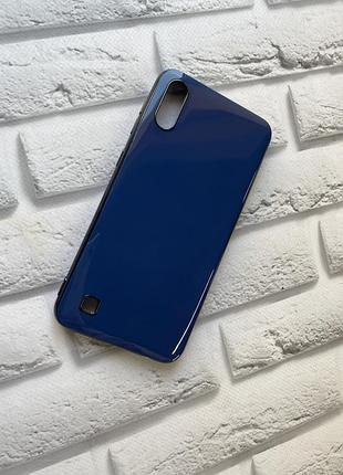 Силиконовый глянцевый чехол для samsung galaxy а10 (2019) а105 темно-синий