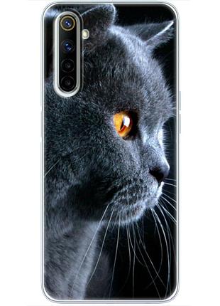 Чохол силіконовий з картинкою на realme 6 (британський кіт)