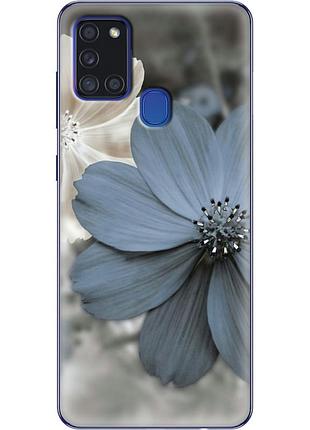 Чехол силиконовый с картинкой на samsung galaxy a21s (a217) (цветок гербера)