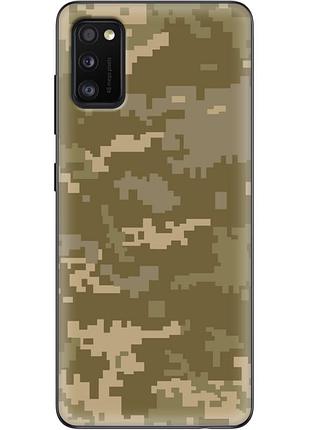 Чехол силиконовый с картинкой на samsung galaxy a41 (a415) (патриотический, камуфляж пиксель)