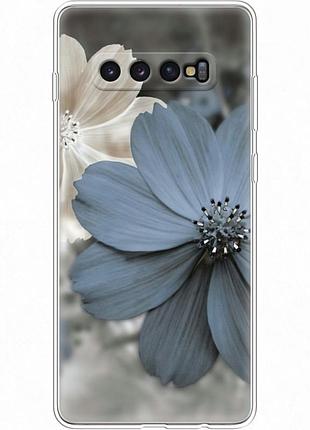 Чехол силиконовый с картинкой на samsung galaxy s10 plus (g975) (цветок гербера)