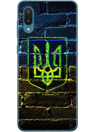 Чехол силиконовый с картинкой на samsung galaxy a02 (a022) (патриотический, герб украины)