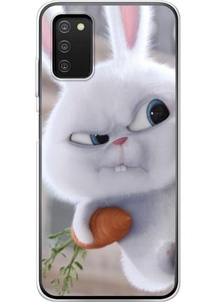 Чохол силіконовий з картинкою на samsung galaxy a03s (a037) (кролик сніжок)
