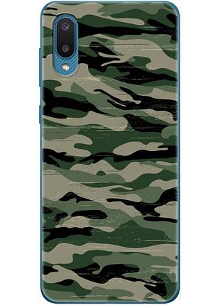 Чехол силиконовый с картинкой на samsung galaxy a02 (a022) (патриотический, камуфляж)