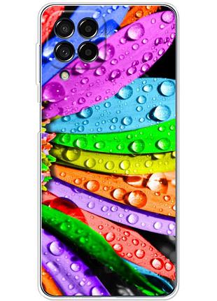 Чехол силиконовый с картинкой на samsung galaxy m53 5g (m536) (цветные листья)