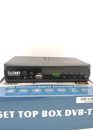 Цифровой тв тюнер box dvb металлический корпус t2 ресивер fta с iptv, wi-fi, youtube, usb мегого