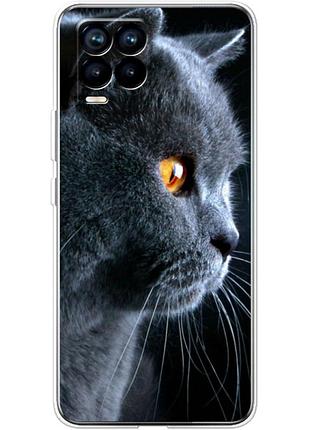 Чехол силиконовый с картинкой на realme 8 (британский кот)
