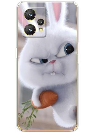 Чехол силиконовый с картинкой на realme 9 (кролик снежок)