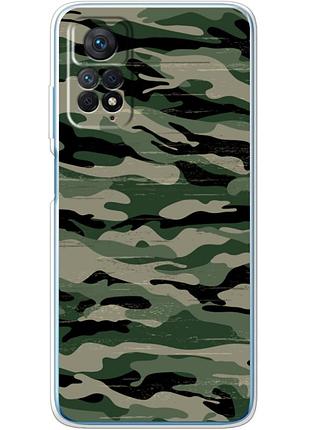 Чехол силиконовый с картинкой на xiaomi redmi note 11 pro (патриотический, камуфляж)