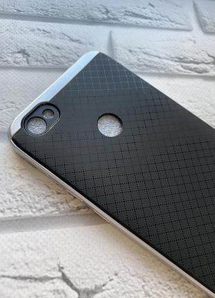 Силиконовый чехол ipaky с серебряным бампером для xiaomi redmi note 5a черный