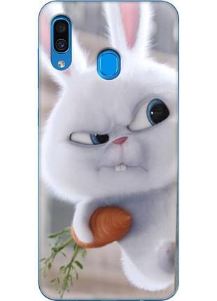 Чехол силиконовый с картинкой на samsung galaxy a30 (a305) (кролик снежок)