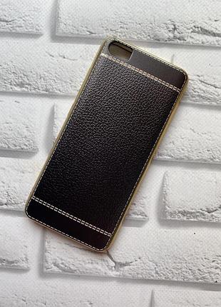 Силиконовый чехол с тиснением для xiaomi mi 5 с золотым ободком. черный