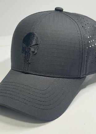 Мужская бейсболка рип стоп каратель punisher с черепом черная кепка с перфорацией, 56-58