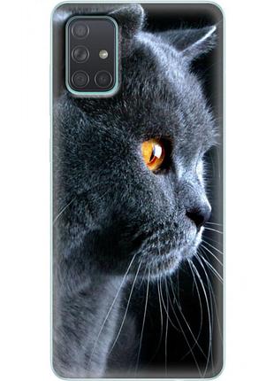 Чохол силіконовий з картинкою на samsung galaxy a71 (a715) (британський кіт)