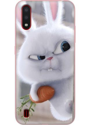 Чохол силіконовий з картинкою на samsung galaxy a01 (a015) (кролик сніжок)