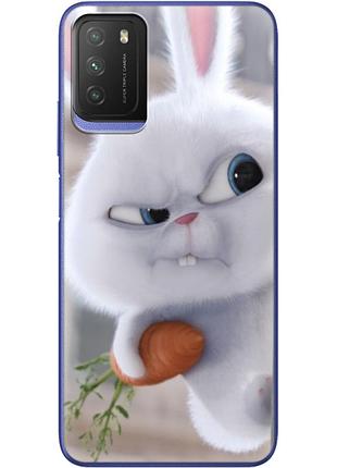 Чохол силіконовий з картинкою на xiaomi poco m3 (кролик сніжок)