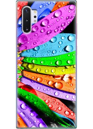Чехол силиконовый с картинкой на samsung galaxy note 10 plus (n975) (цветные листья)