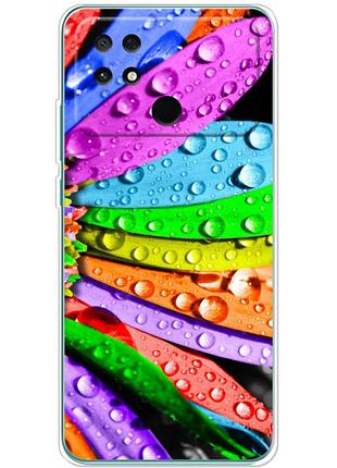 Чехол силиконовый с картинкой на xiaomi poco с40 (цветные листья)