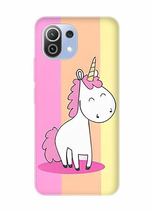 Чехол на xiaomi mi 11 lite единорог (принт 104)