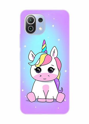 Чехол на xiaomi mi 11 lite единорог (принт 103)