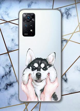 Прозорий чохол на xiaomi redmi note 11 pro мордочка (принт 121)