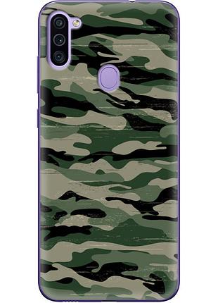 Чехол силиконовый с картинкой на samsung galaxy m11 (m115) (патриотический, камуфляж)
