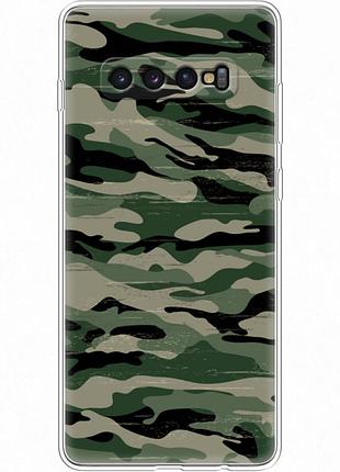 Чохол силіконовий з картинкою на samsung galaxy s10 plus (g975) (патріотичний, камуфляж)