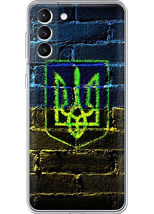Чехол силиконовый с картинкой на samsung galaxy s22 plus (s906) (патриотический, герб украины)