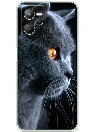 Чехол силиконовый с картинкой на realme c35 (британский кот)
