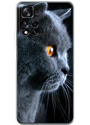 Чохол силіконовий з картинкою на xiaomi redmi note 11 pro plus 5g (британський кіт)