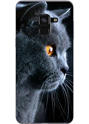 Чехол силиконовый с картинкой на samsung galaxy a8 2018 (a530) (британский кот)